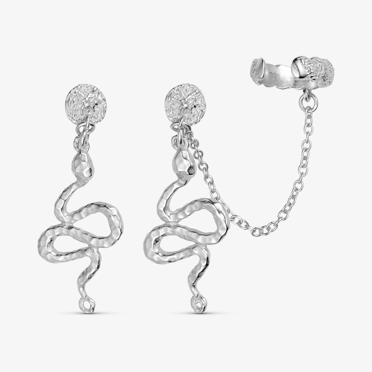 SNAKE ØRERINGE MED EAR CUFF