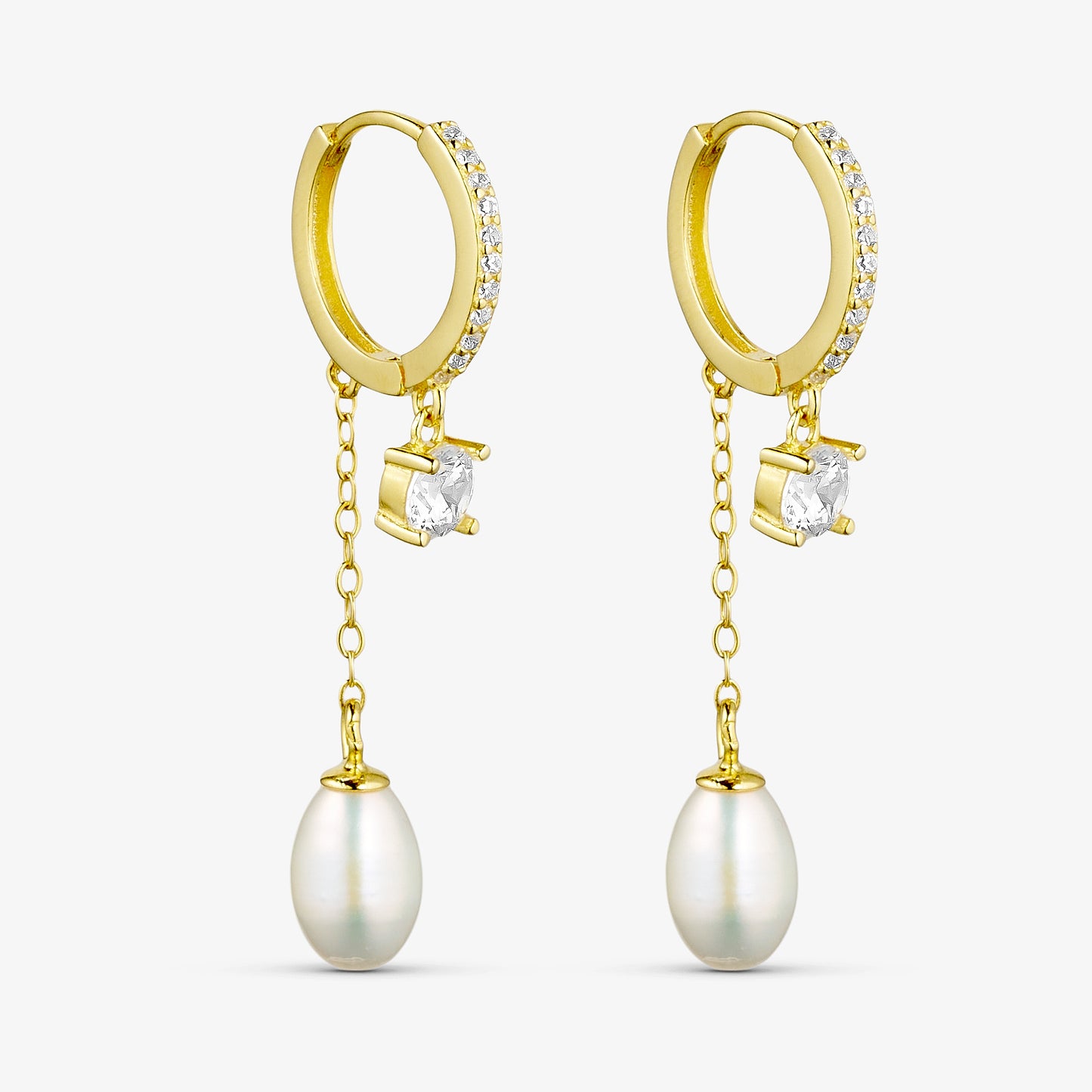 HOOPS MED ZIRKONER OG FERSKVANDSPERLE