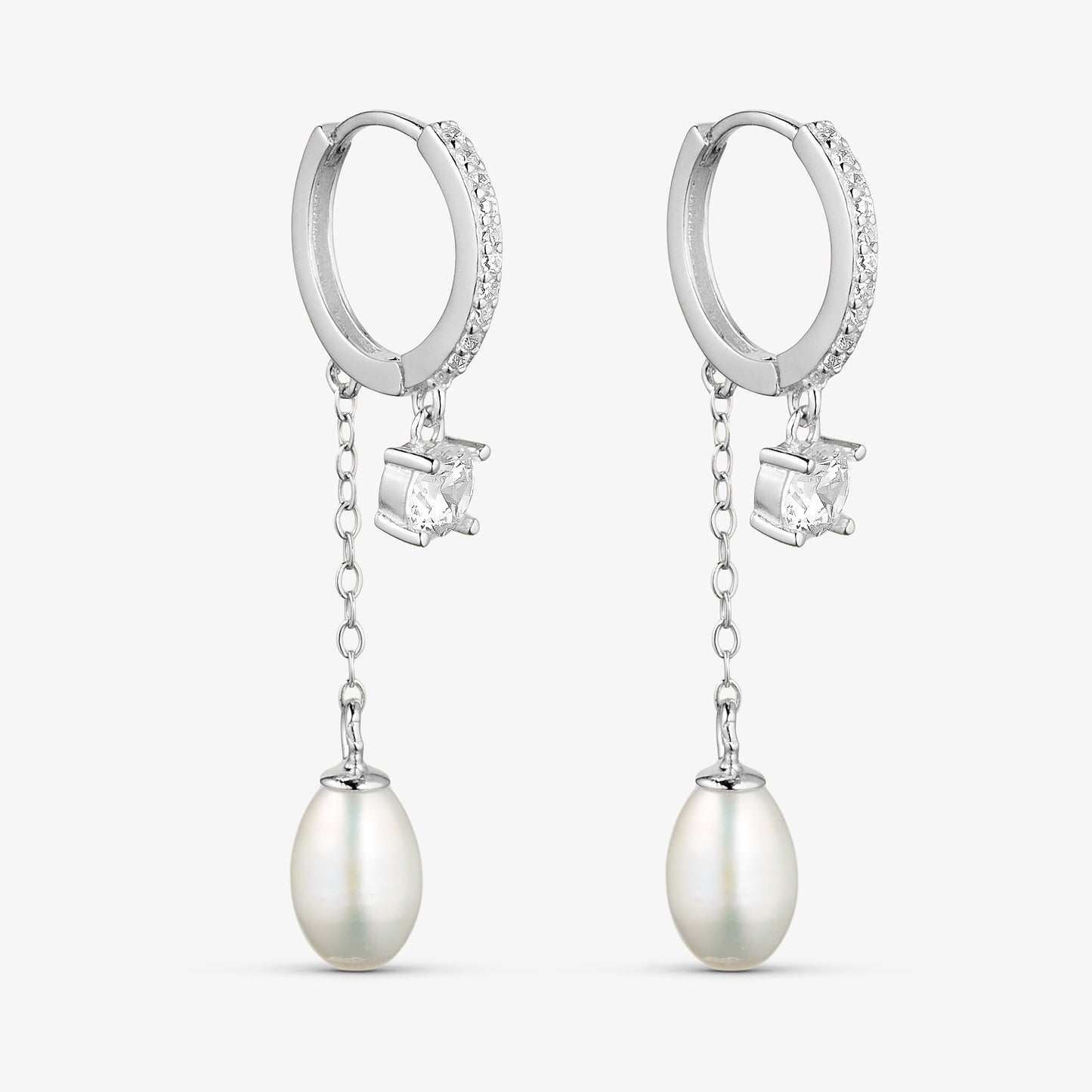 HOOPS MED ZIRKONER OG FERSKVANDSPERLE