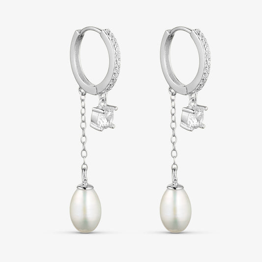 HOOPS MED ZIRKONER OG FERSKVANDSPERLE